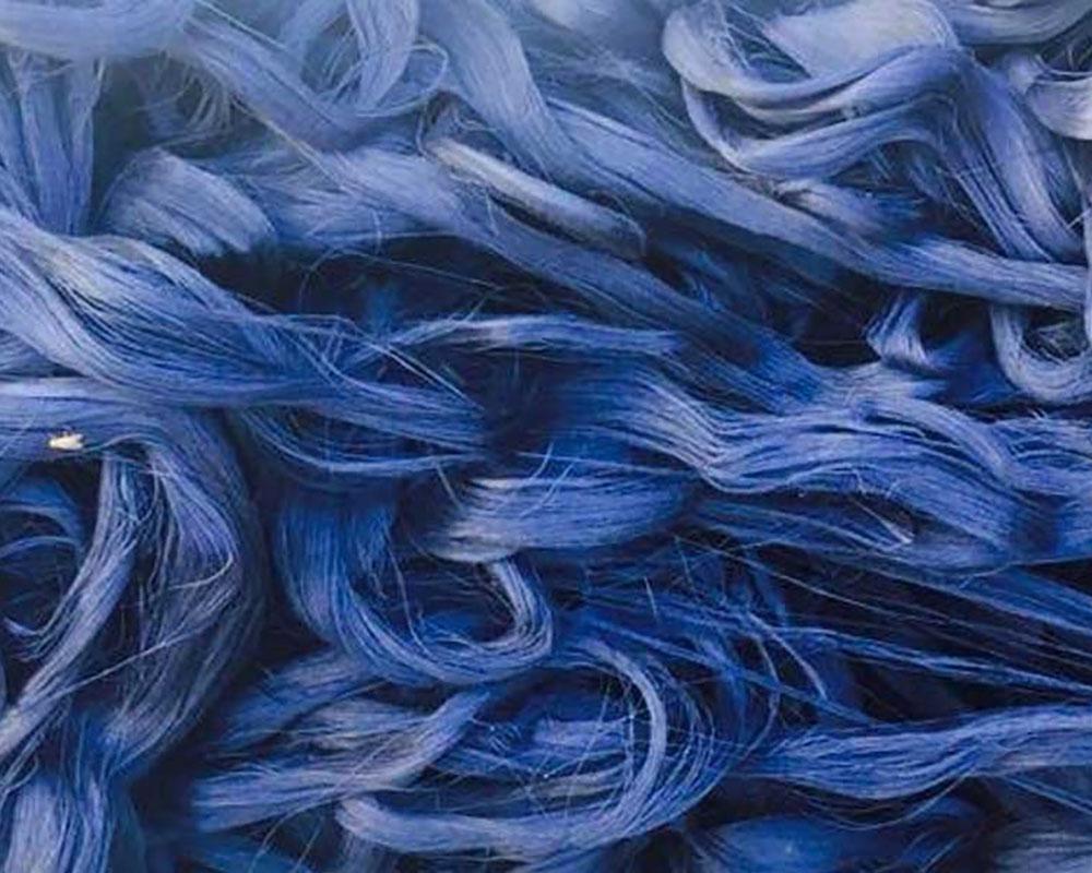 Cotton Waste Blue Denim Yarn Size/Unsize